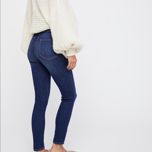 Free People High Waist Pull On Skinny Jeans - Picture 1 of 10